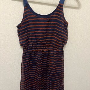 Xhilaration Navy and Rust Dress